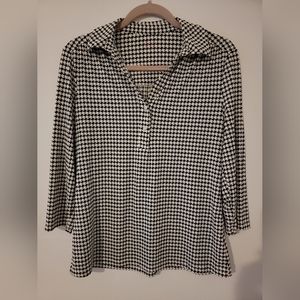 212 collection houndstooth pattern blouse